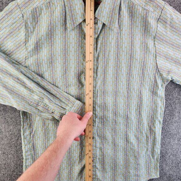 Robert Graham Men Multicolor Striped Geometric Long Sleeve Button Up Shirt ~Med - Picture 8 of 16